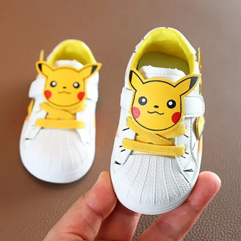 Pokemon Pikachu Boys Sneakers New 0-6 year old Baby Children\'s Shoes Cute Cartoon Baby nonslip Soft Bottom Toddler Sneakers Kids