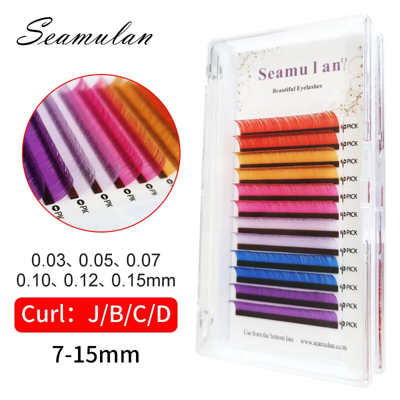 Mix Colors Rainbow Colored Eyelash Extension Faux Mink Color Eyelashes Colorful Eyelash Maquiagem Cilios