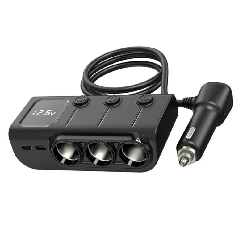Adaptateur chargement léger des cigarettes avec 3 USB A 2 port USB C pour gadget