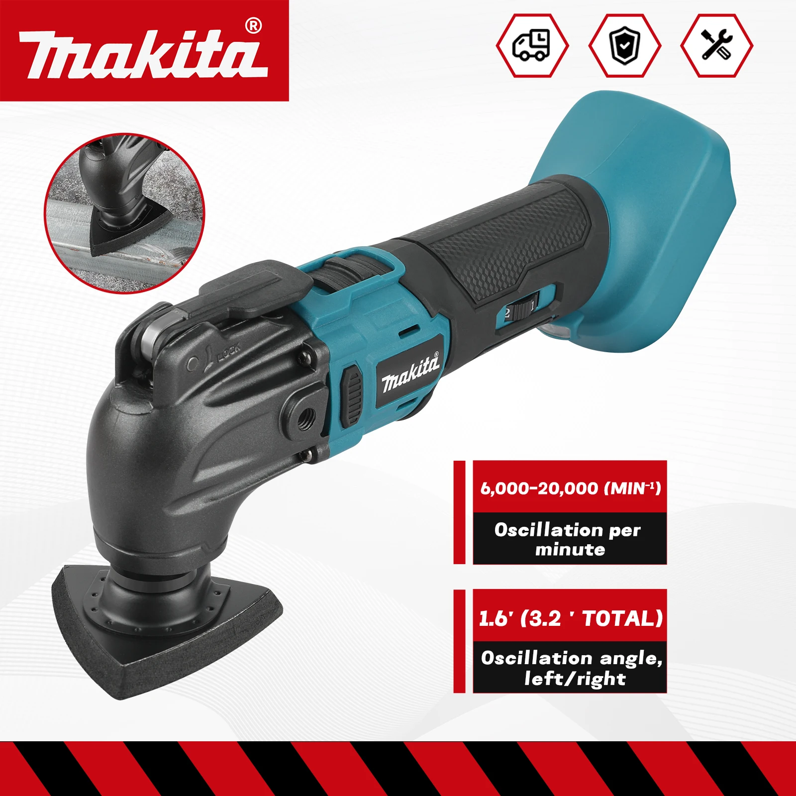 

MAKITA Quick release Oscillating Tool Brushless Multi Functional Tool Renovator Electric trimmer Compatible For MAKITA Battery