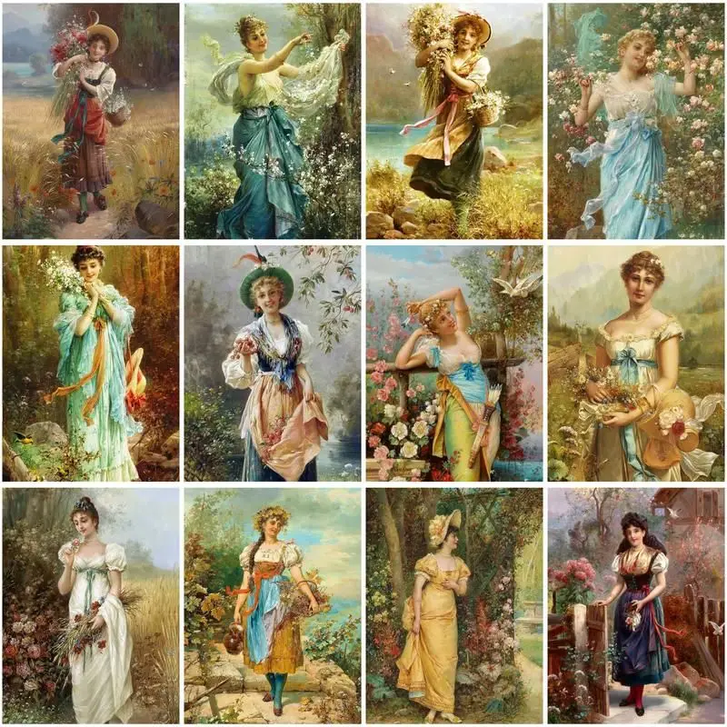 

CHENISTORY Pictures By Number Girl Kits DIY Home Decoration Painting By Numbers Figure Drawing On Canvas HandPainted Art Gift