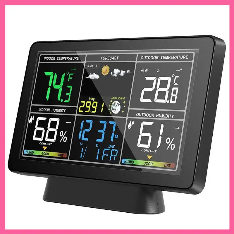 

Метеостанция HOT-LCD, беспроводной цифровой термометр, электрический термометр для помещений/на улице, гигрометр, вилка стандарта ЕС, прочный, простой в установке