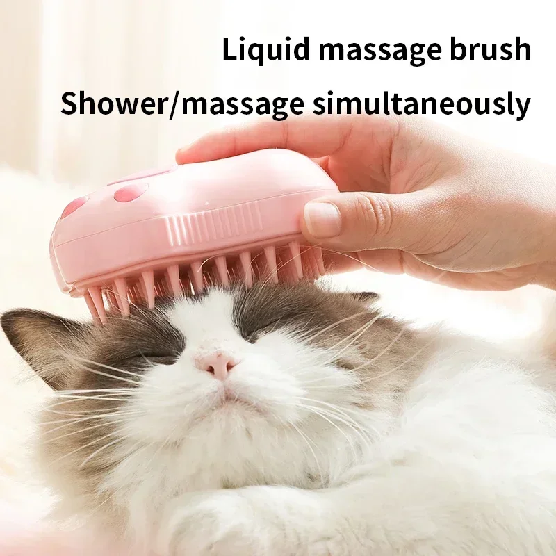 3 in 1 Steamy Pet Dog Brush Cat Steam Brush Electric Spray Cat Hair Brush Comb Massage Pet Grooming Tool Loose Hair Supplies