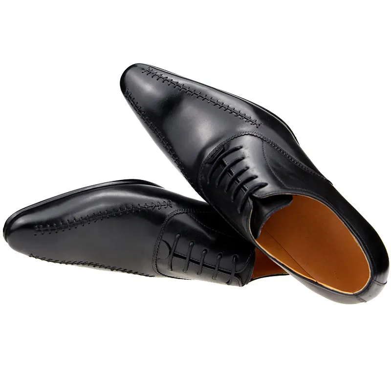 Men Shoes Comfortable Fashion With Classic Brand 2023 Lace-up Italian Style Leather For Wedding Business Office Shoes Men New In