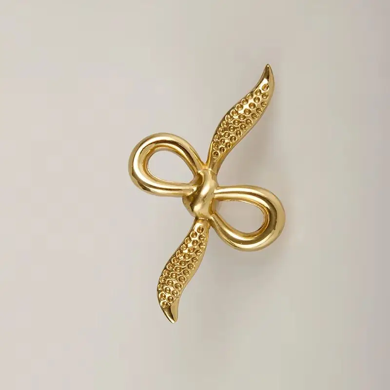 

8PCS Solid Brass Bowknot Furniture Pulls Handles Drawer Knobs Cupboard Wardrobe Closet Dresser Cabinet Door Pulls Decorations