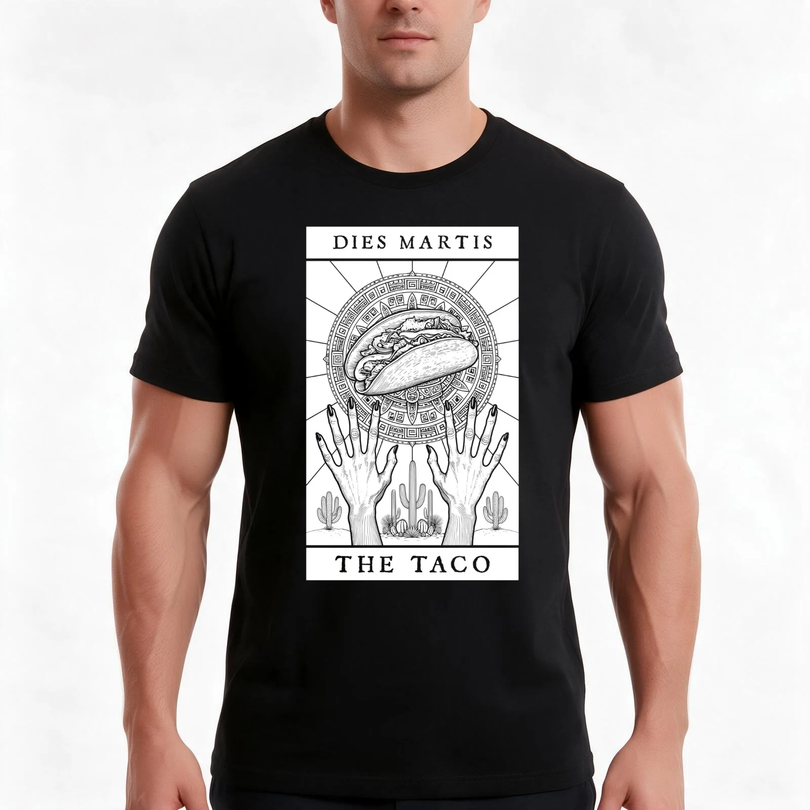 Taco Tuesday Tarot Card Funny Cinco De Mayo Vintage Tacos T-Shirt Summer Casual Cotton Tee Oversized Streetwear Tops