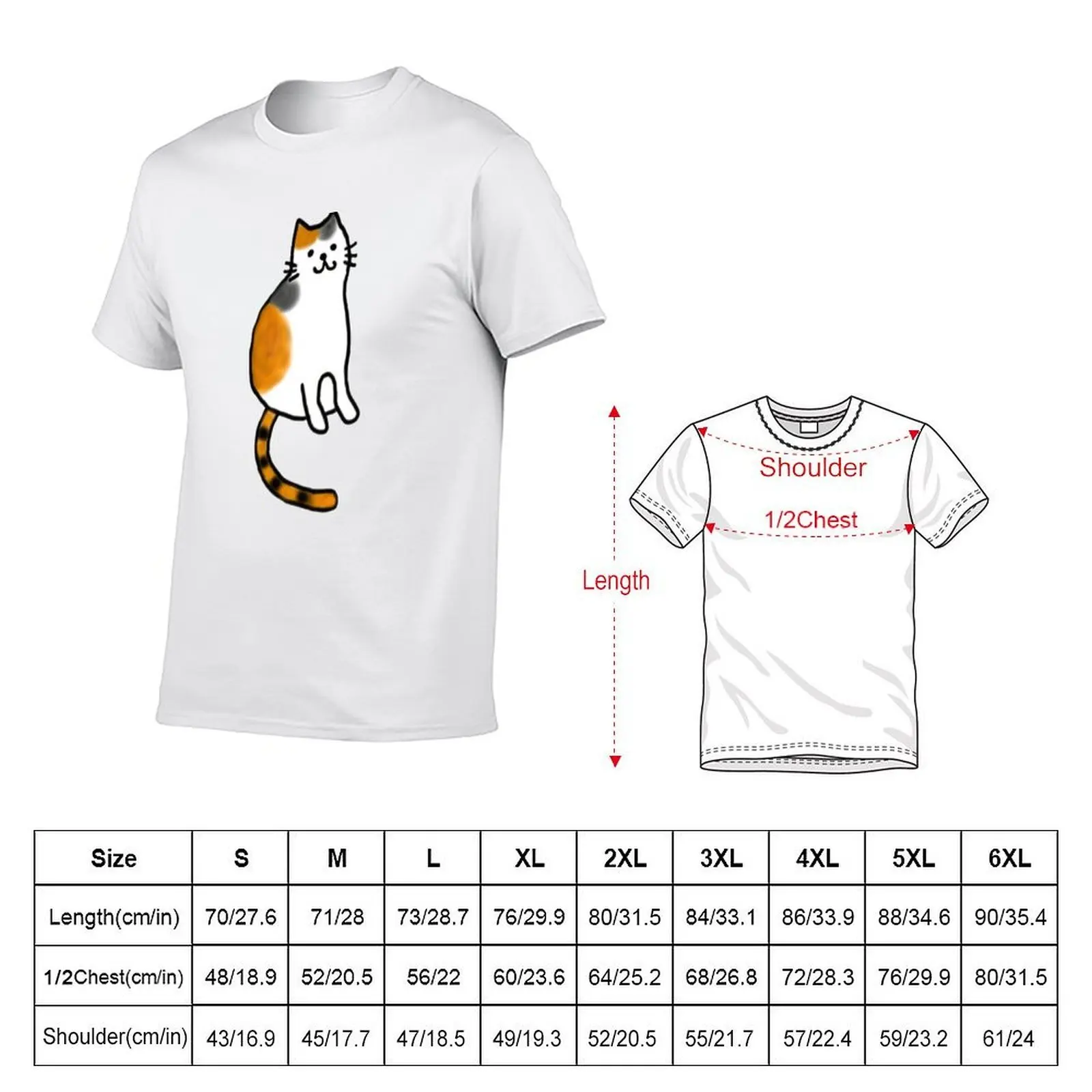 Smiling Calico Cat T-Shirt t shirt personalised t shirts for man graphic vintage T-Shirt