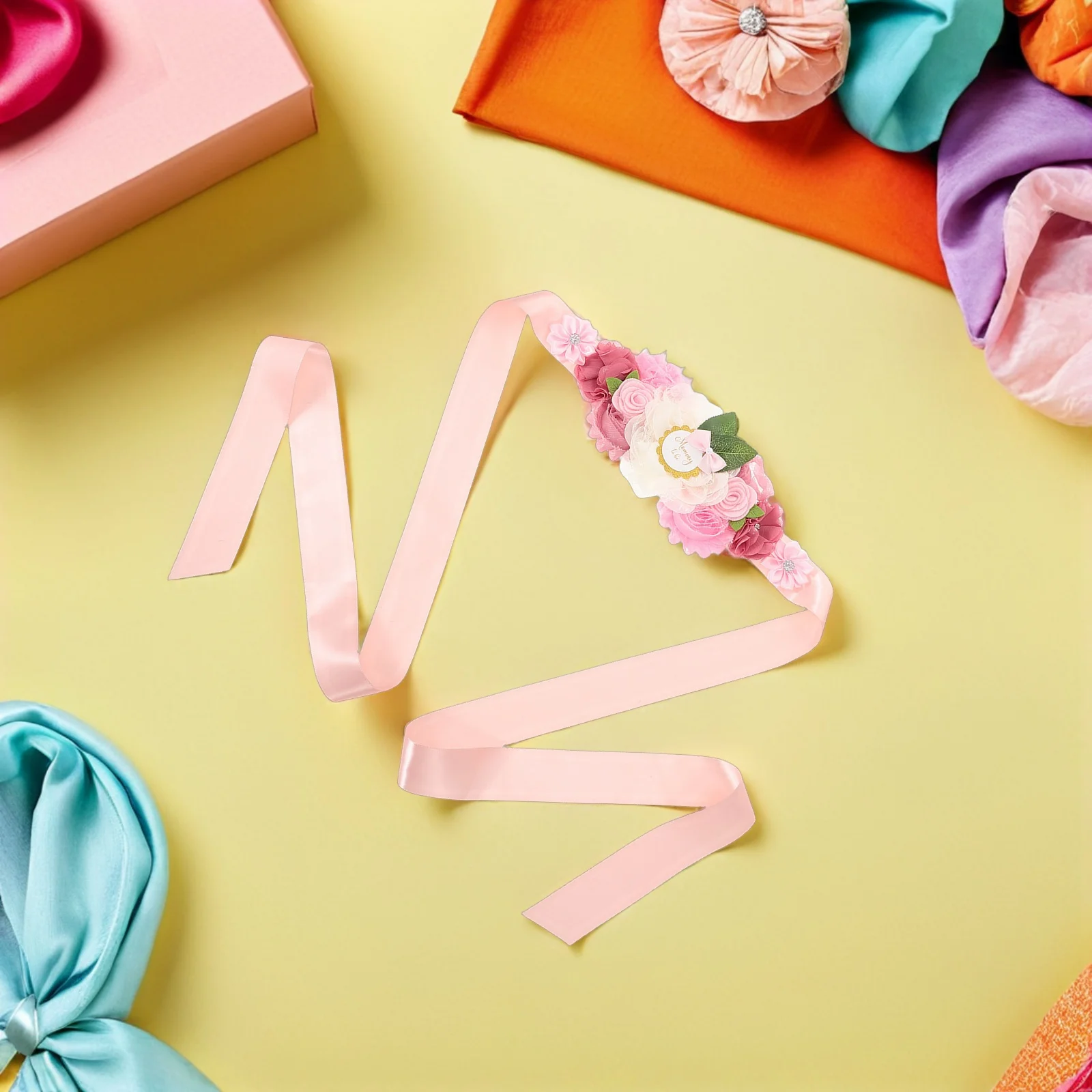 

1Set Maternity Floral Sash Belt Soft Flower Design Belly Band for Maternity Dress Photo Shoot Stylish Pregnancy Outfit Wedding