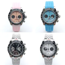 39mm Chronograph Quartz VK64 Quartz Watch For Men Sapphire Glass Luminous Jubilee Bracelet