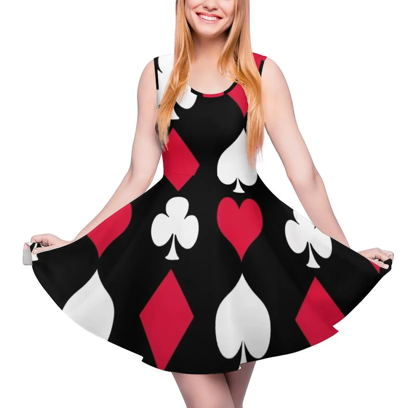 

Playing Card Suits Inverted Sleeveless Dress Women"s summer dress women clothes Long dress elegant women"s sets