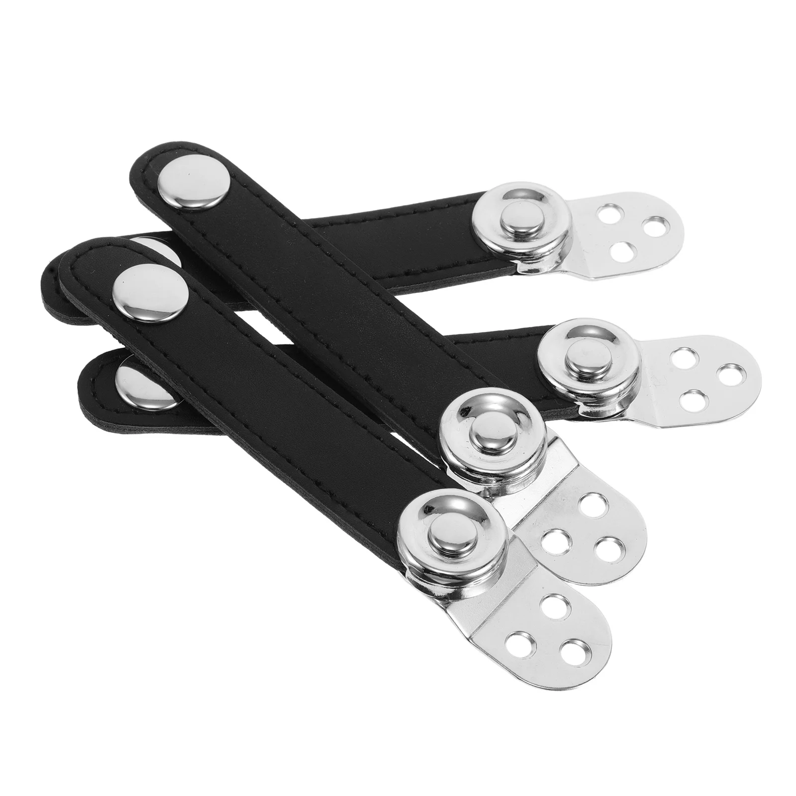 

4 Pcs Accordion Bellows Buckle Straps 8cm+8.6cm Durable Cowhide Precision Metal Universal Bass Fittings Musical Accessories