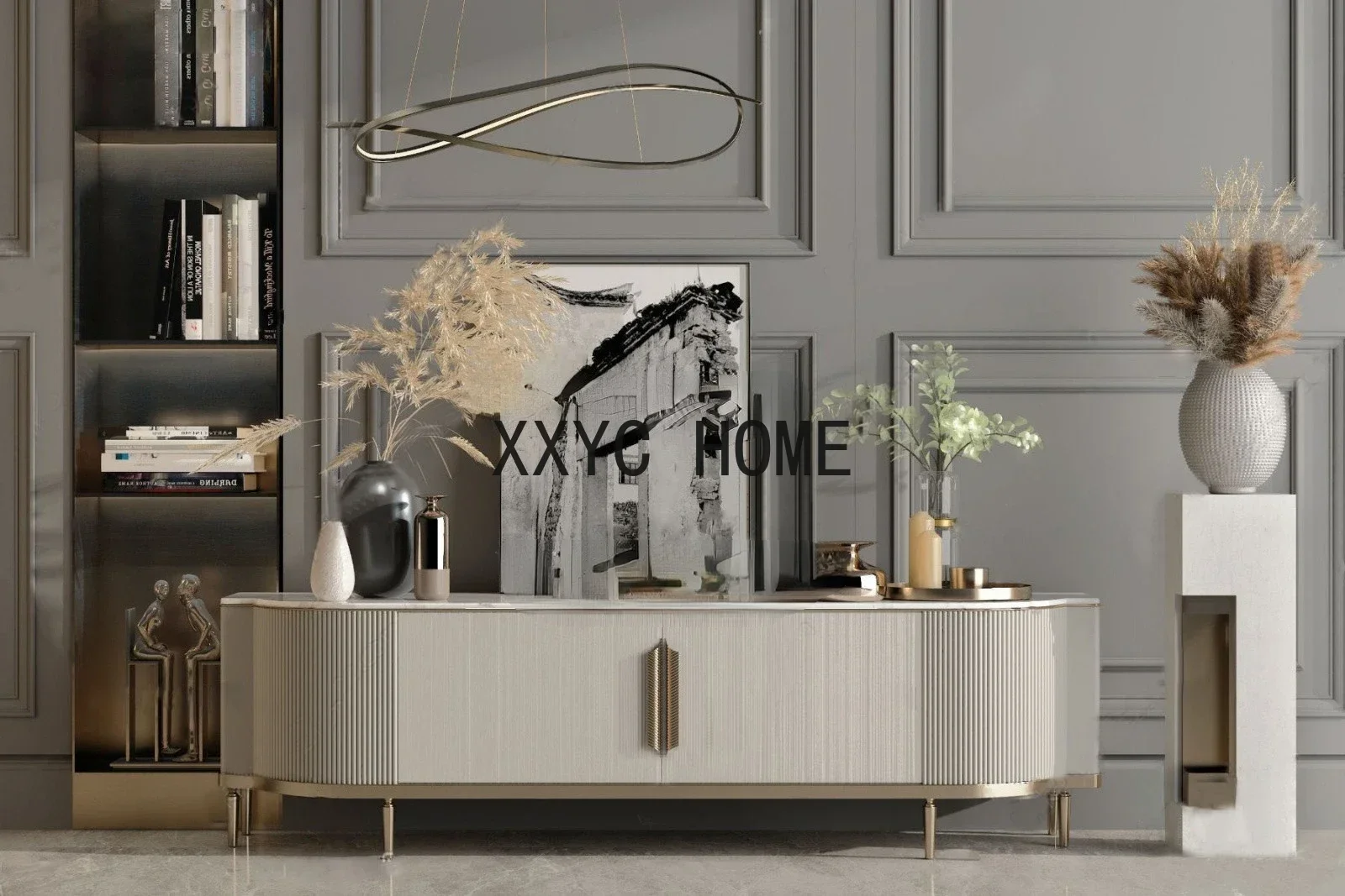 Шкаф для телевизора из массива дерева, постмодернистский джаз, белый мрамор, напольный шкаф для маленькой квартиры, гостиной