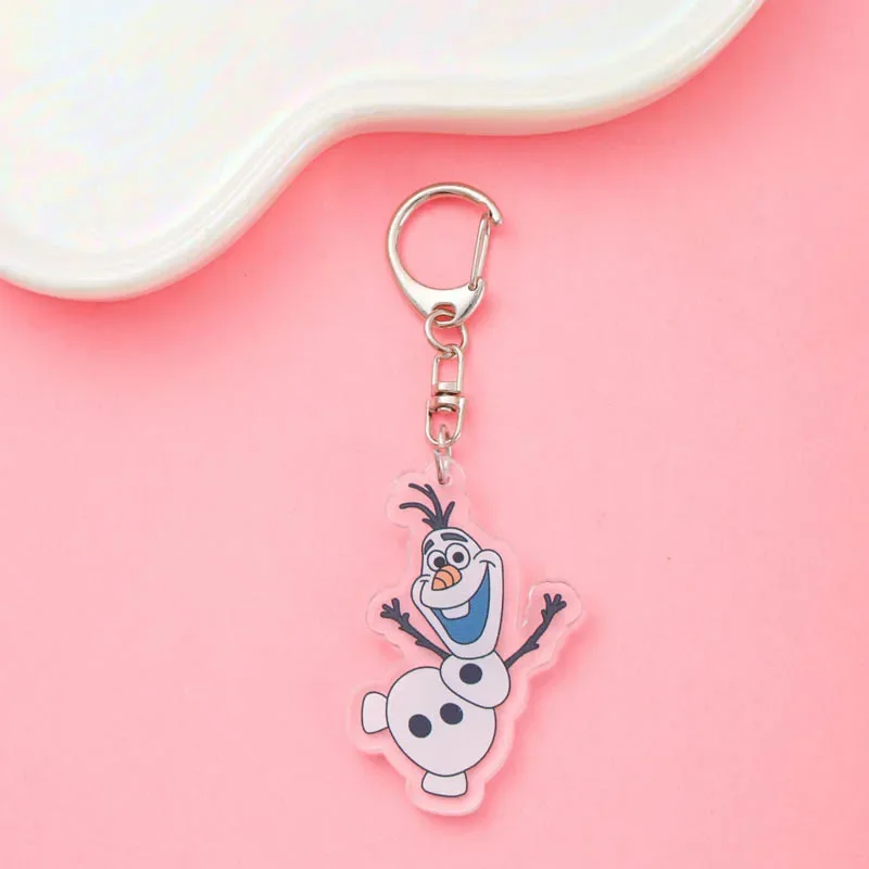 Frozen Anime The Snow Queen Acrylic keychain accessaries Cartoon Ledeno kraljestvo Bag Pendant cute charm Keyring Friends Gifts