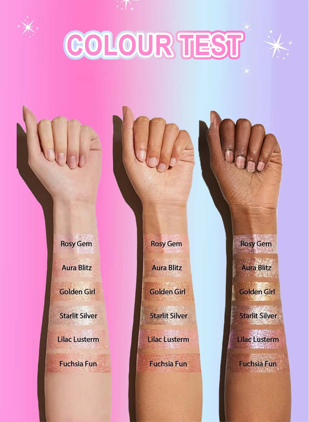 6-color eyeshadow stick set - highlighter with pearlescent glitter and matte effect, waterproof long-lasting makeup, no smudging