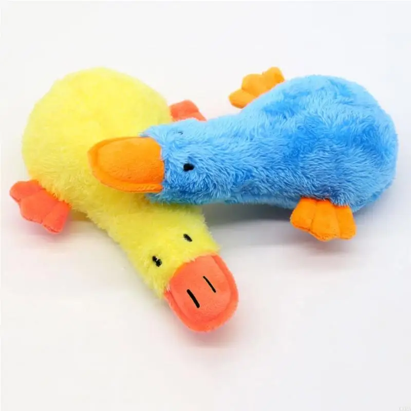 Kxra Dog Plush Sipeak фаршированные щенки Жетья игрушка мягкая шкура и искать для очистки зубов в стиле белой утки