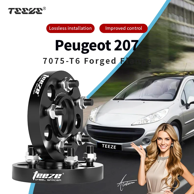 

Teeze 2/4pcs 4x108 CB 65.1 M12x1.25 Hub Centric Black Forged wheel spacer For Peugeot 207 Flange Plate 15/20/25/30mm