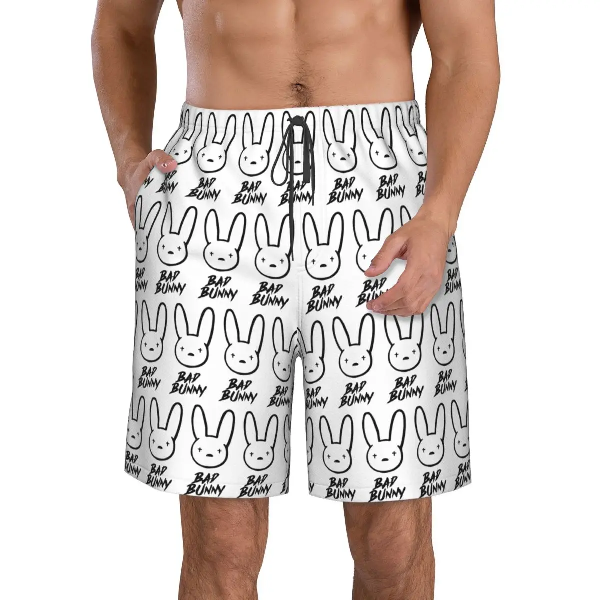 Bad Bunny Rapper Reggaeton Artist Trunks Beach Board Shorts Casual Quick Dry Swim Summer Men Pants