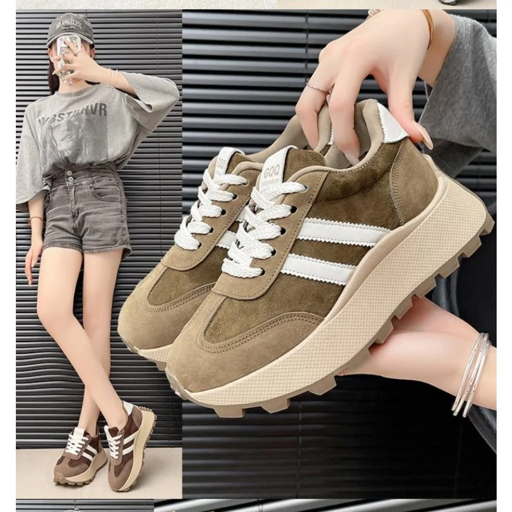 

fashion New Black Women Platform Casual Sneakers Shoes Vintage Versatile Thick Sole Dad's Shoes Fashion Designer Vulcanize Shoes