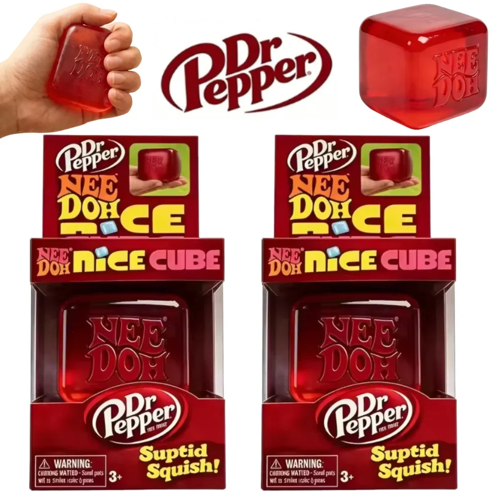 Dr Pepper X NeeDoh Nice Cube Squishy Soft Sensory Fidget Toy Stress Relief Anxiety Relief For Adults Gift
