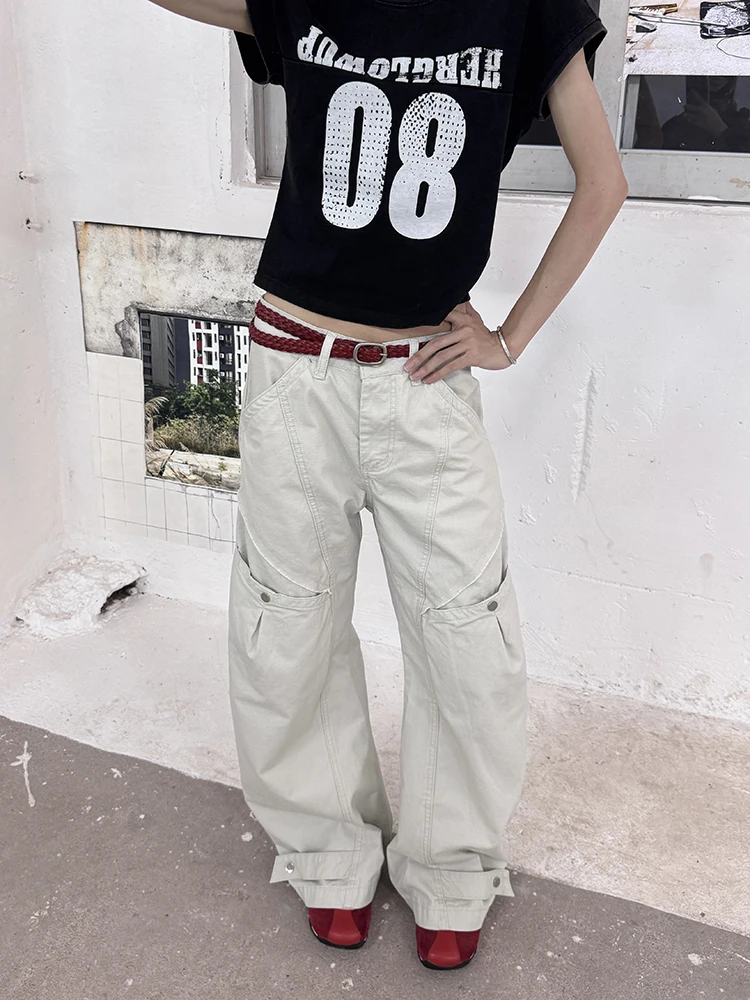 

URKR American Sle женские широкие брюки ket Design драпированные повседневные брюки свободного покроя рабочая одежда брюки Street Sle