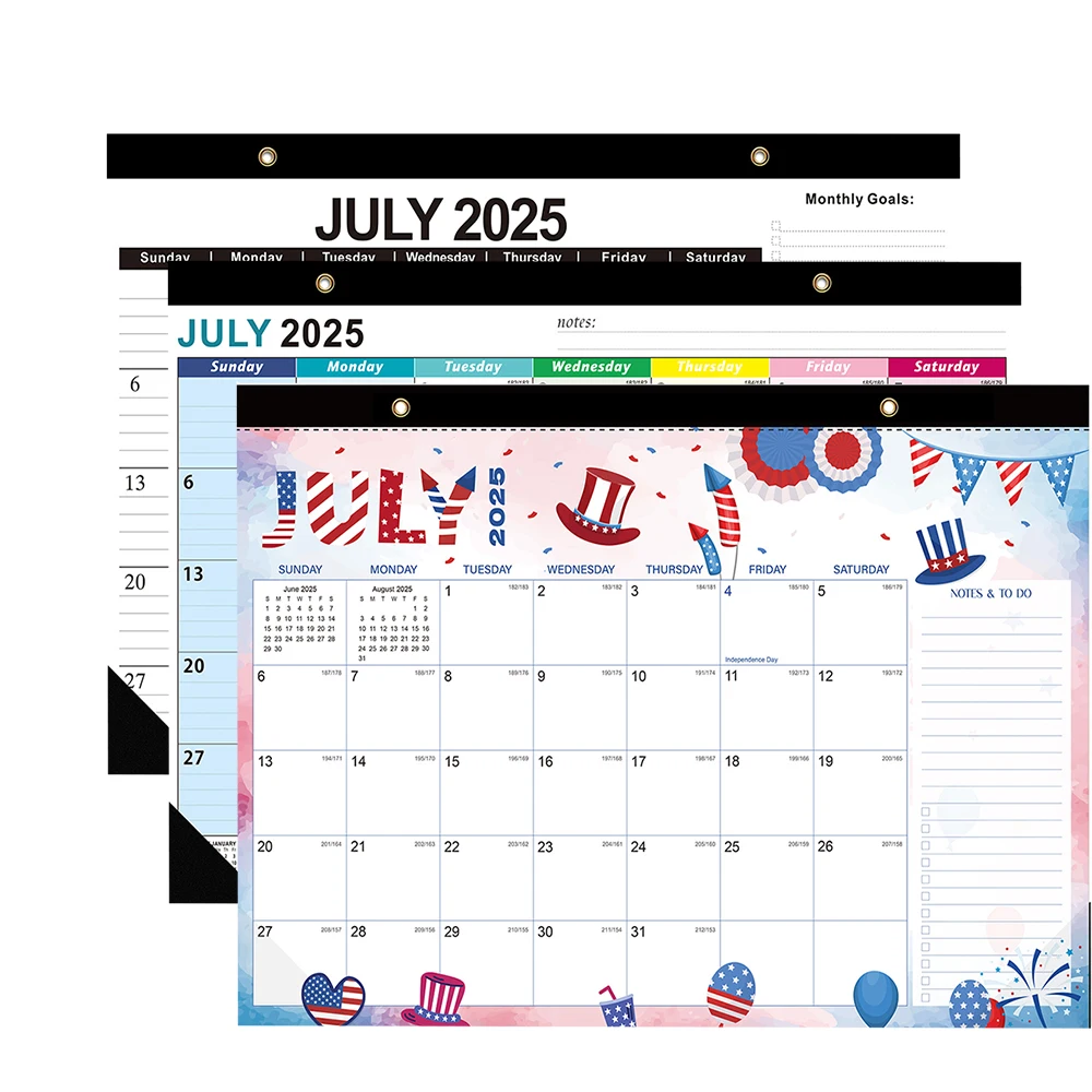 

25-26 Year Colorful Wall Calendar Simple Desktop Calendar 18-Month English Calendar Jul 2025 - Dec 2026 For Home School