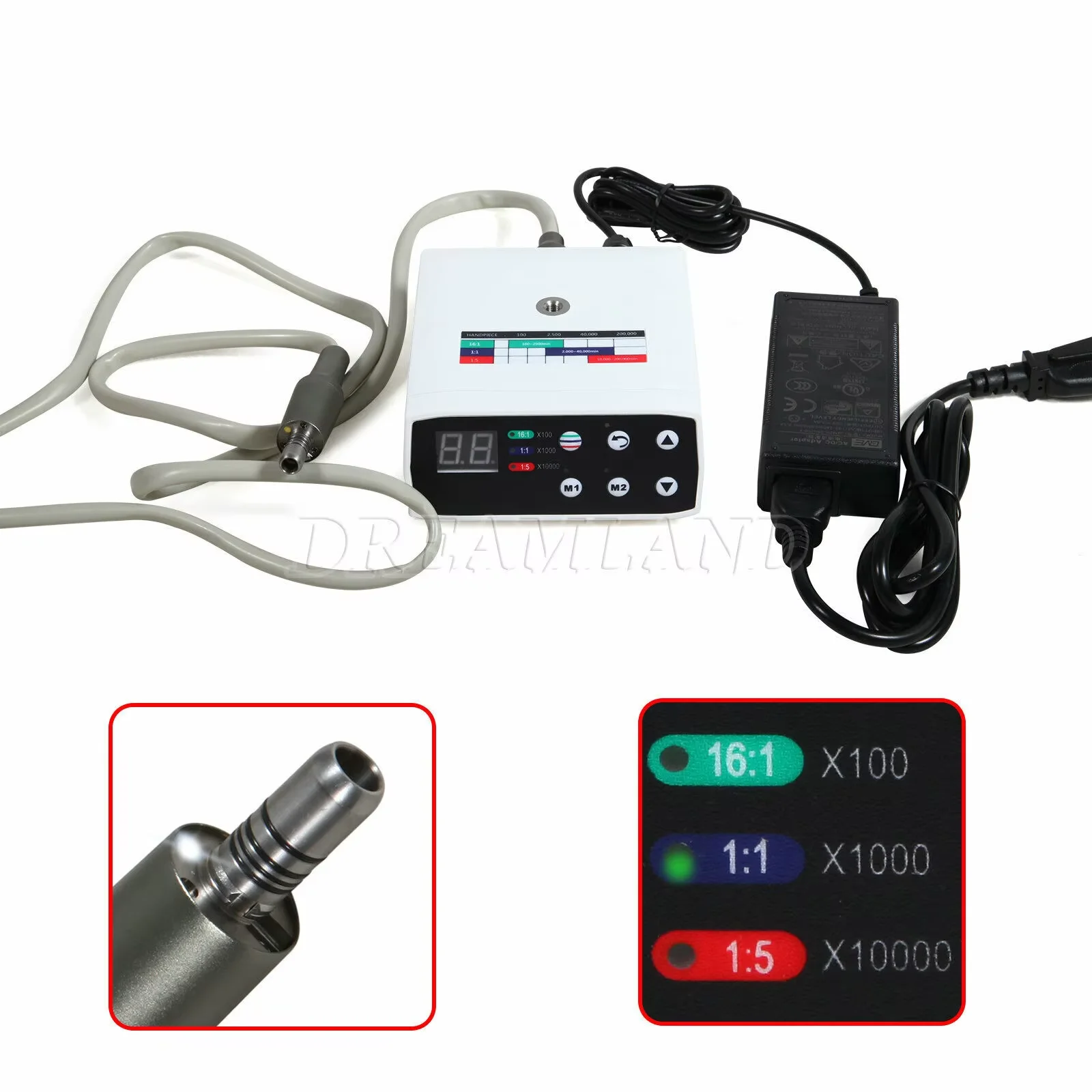 

NSK Style Dental Electric LED Brushless Micro Motor Fit 1:5 1:1 Increasing Contra Angle Handpiece