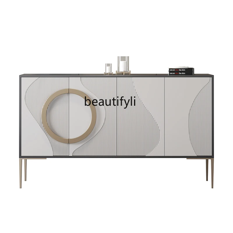 Light luxury ultra-thin shoe cabinet, simple modern entrance Italian living room decoration, side cabinet storage locker