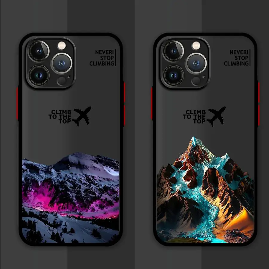 

Snow Mountain Peak Aircraft Phone Case For iPhone 16 15 14 13 12 11 Pro Max Mini X XS XR SE 7 Plus Shockproof Transparent Cover