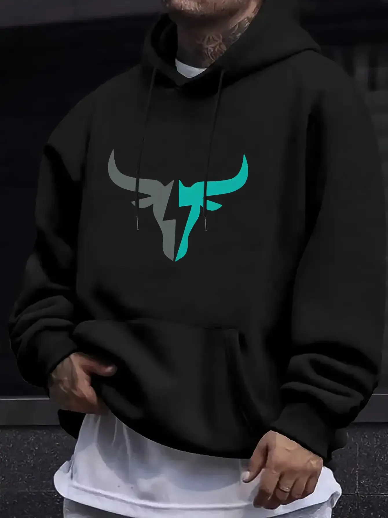 Sudadera con capucha local número 7 de cabeza de toro 2025 | Ropa deportiva informal para gimnasio/exteriores de ajuste regular