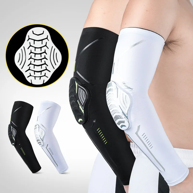 

New Sports Arm Sleeves Honeycomb Anti-Collision Compression Elbow Pads for Basketball, Soccer, Mountaineering, and Cycling