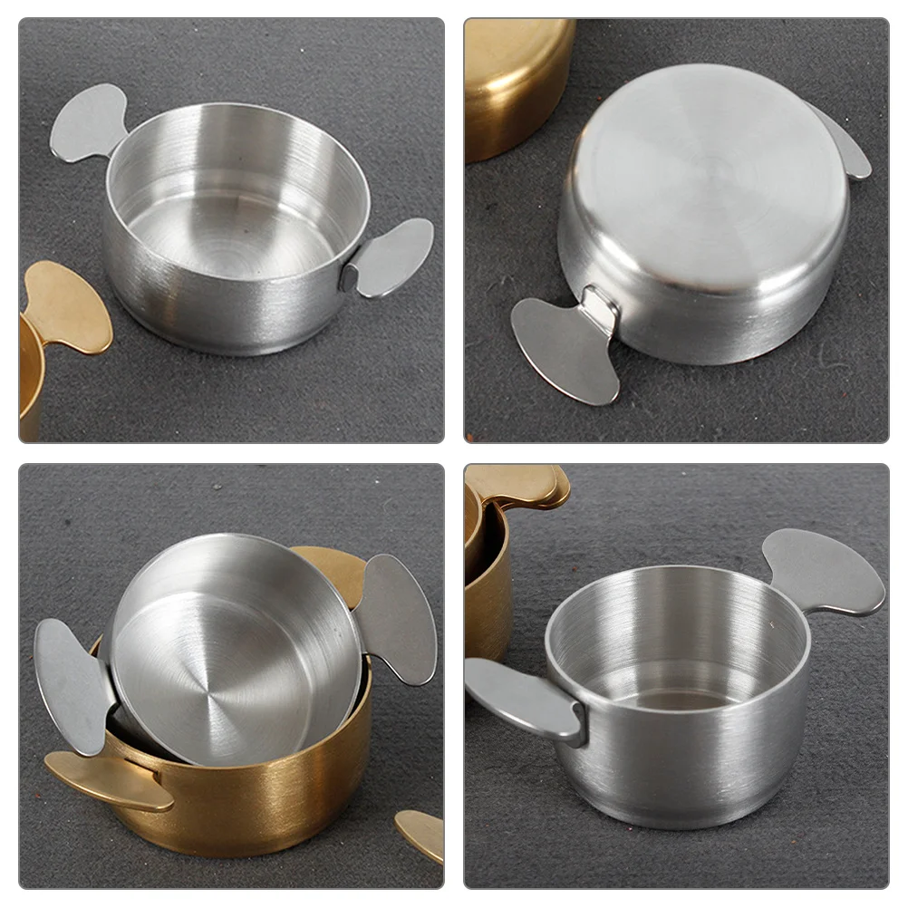 

Stainless Steel Sauce Bowl Small Metal Seasoning Dish Double Handles for Home Restaurant Dipping Sauce Container Kitchen
