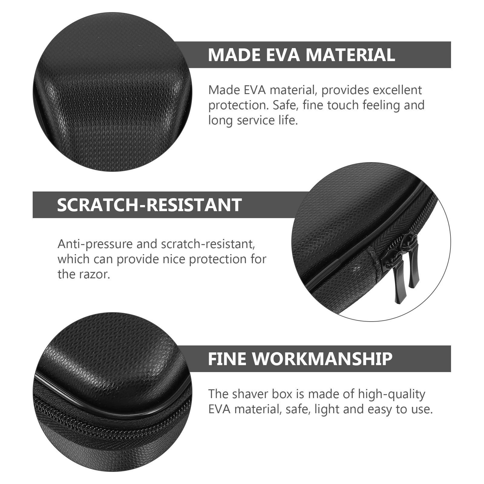 

Razor Storage Bag Shaver Carrying Case Shockproof Protective Travel Men Black EVA Material Waterproof Lightweight Portable