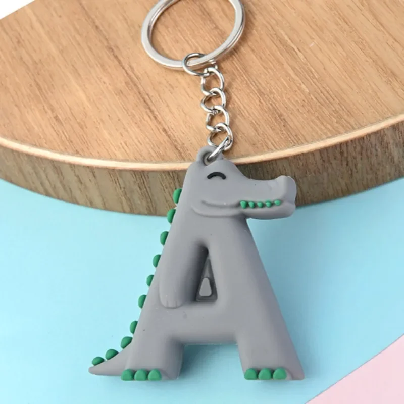 

Creative Animal English Letters Soft Keychain Colorful Acrylic Alphabet Keychain 26 Initials A-Z Women Bag Charms DIY Gifts