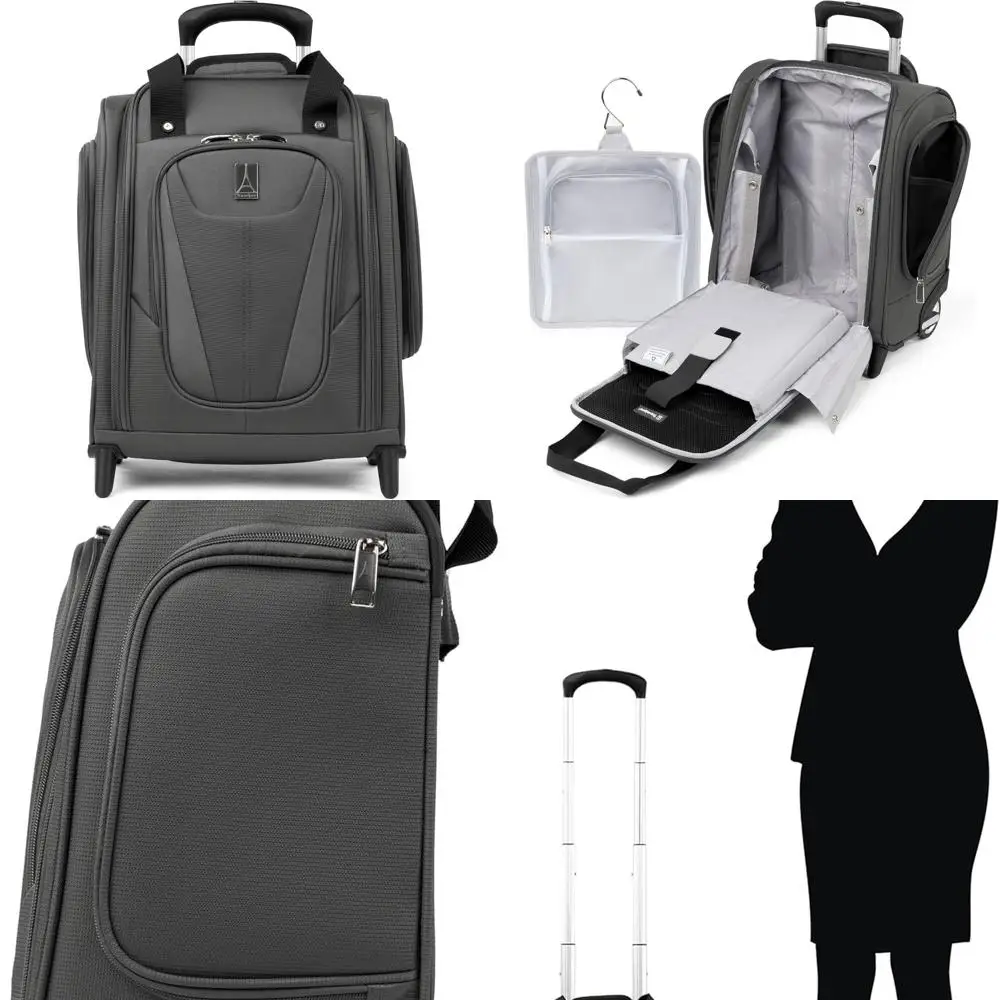 

Compact 15-Inch Lightweight Rolling Underseat Carry-On Bag, Shadow Grey