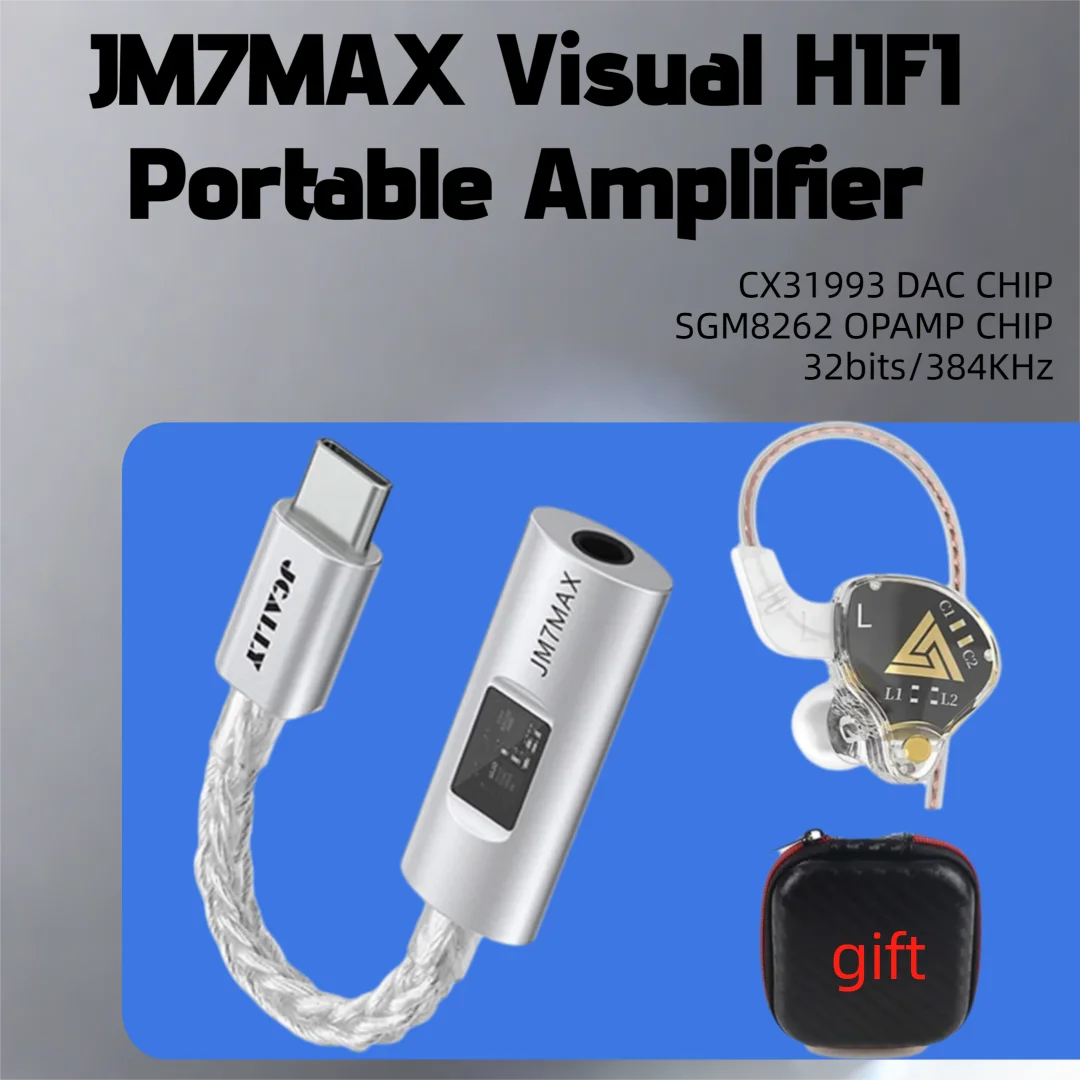 

JCALLY JM7 MAX Hifi DAC Portable Headphone Amplifier CX31993 8Core Audio Type-C to 3.5mm Adapter Cable Digital Decoding Adapter