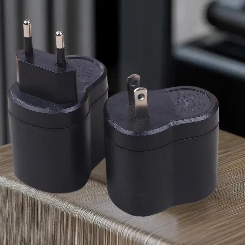 شاحن السيارات: يحول التيار المتردد 220 فولت إلى تيار مستمر 12 فولت باستخدام محول ولاعة السجائر في السيارة، قابس الاتحاد الأوروبي والولايات المتحدة