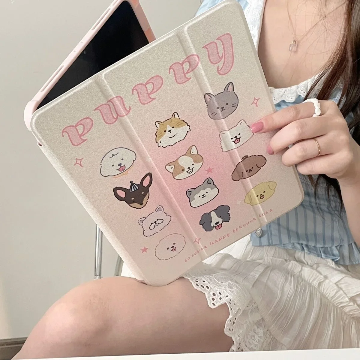 Cute Bear Case for 2024 iPad Pro 11 Case 10th 10.9 iPad Pro 11 10.5 5th 6th 9.7 Air 5 4 10.9 Case Flip Cover Protective Cover