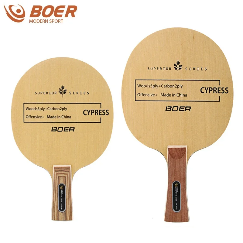 Professional Table Tennis Blade 7 Plys Carbon Fiber and Cypress Ping Pong Bat Board Bottom Superior Series Offensive