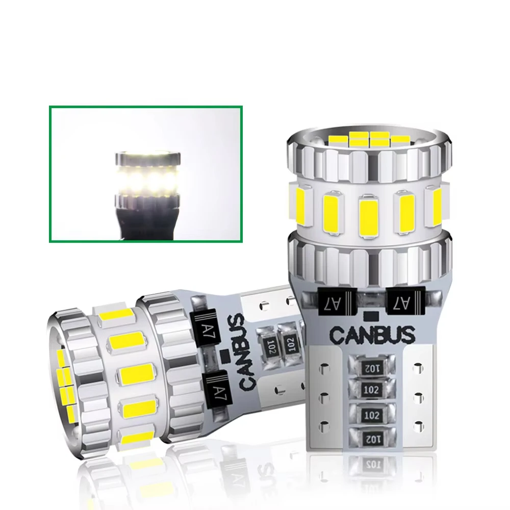2PCS T10 W5W Small Lamps 3400LM 12W Super Bright Clearance Lamps 6000K Parking Light 12V Canbus No Error 1:1 Size Plug And Play