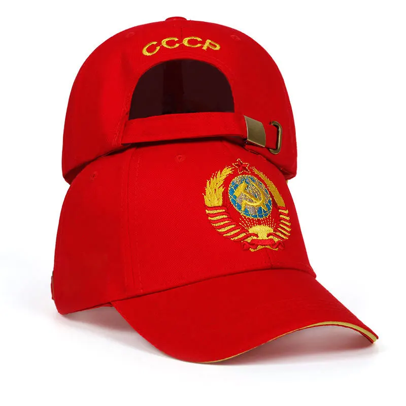 2023 High Quality Russian CCCP National Emblem Baseball Cap 100% Cotton Snapback Caps Adjustable Sun Hat Outdoor Visor Hats