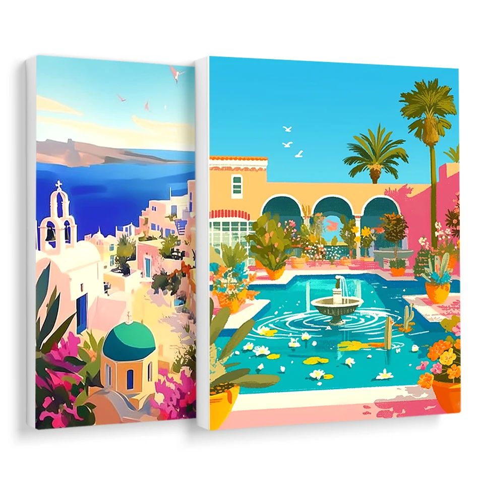 

RUOPOTY Paint By Numbers For Beginner Cartoon landscape simple color painting Picture Drawing Paint Kit Acrylic Paints Wall Art