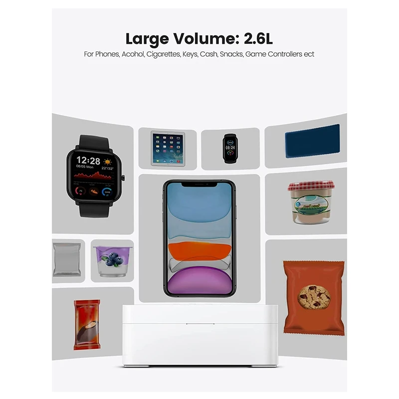 1 Set Metal Timed Lock Box Time Lock Box With Child Lock And LED Display For Phones, Snacks, Alcohol