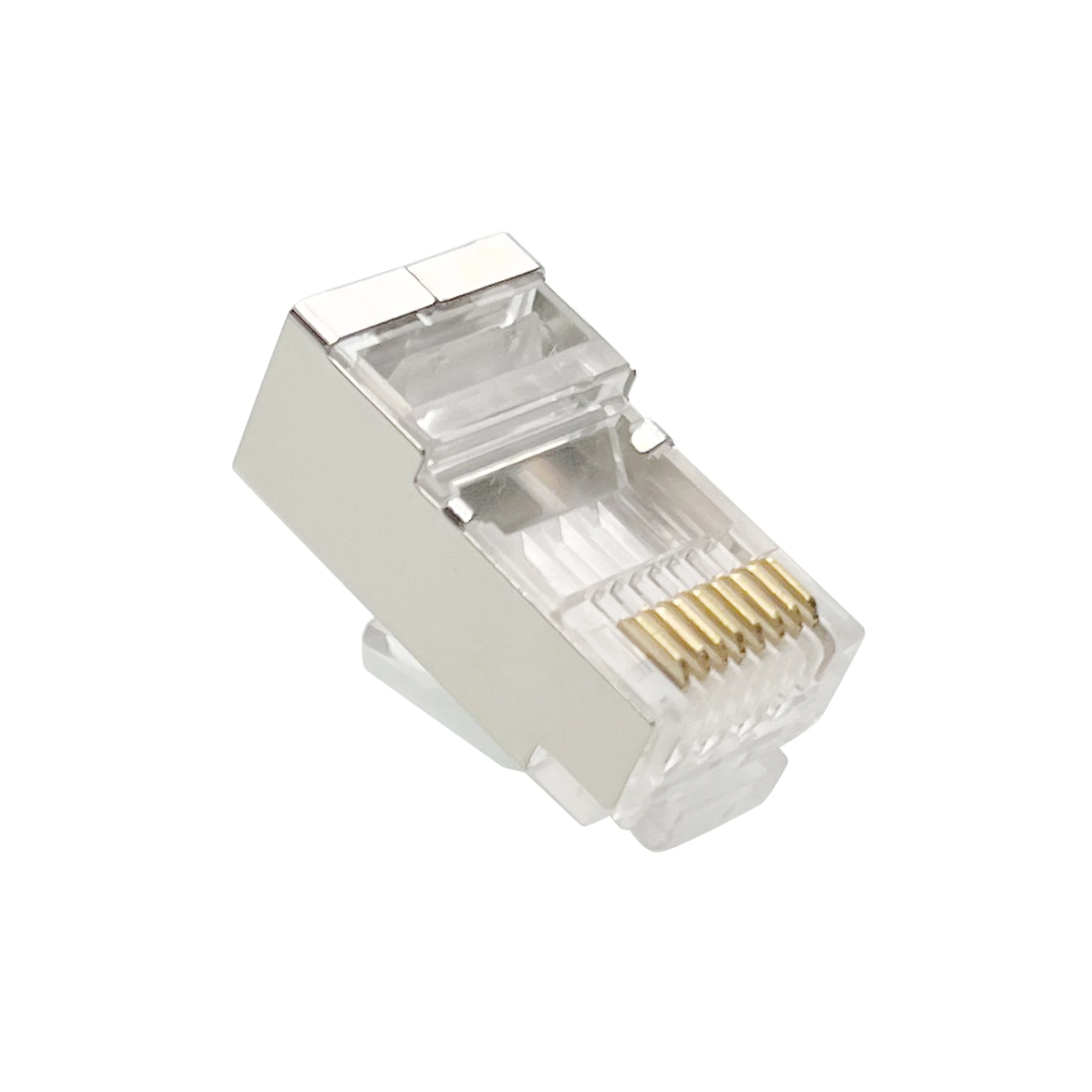 COMNEN 1-200pcs RJ45 Connectors Cat5E/6 Pass Through Modular Plug Crimp Cable Plug 1.0/1.1mm Hole End Gold-Plated 8P8C Crimp