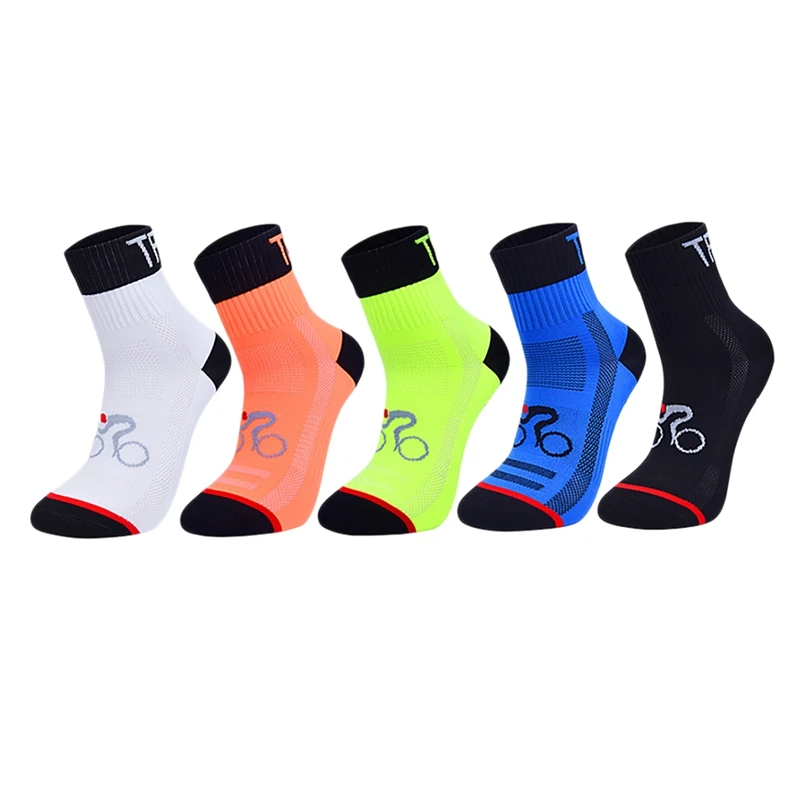 

New-5Pair Cycling Socks Men Women Breathable Bike Socks Non-Slip Absorb Sweat Protect Feet Sport Socks