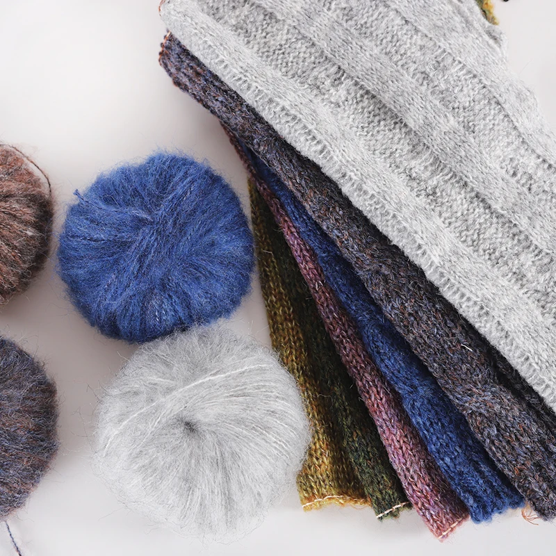 3-Pack of Long-Haired Mohair Yarn, 50g Per Roll, Total 150g, Fancy Mohair Yarn, Multiple Colors Available, Suitable for Hand Knitting, Crocheting Sweaters, Scarves, and Hair Accessories