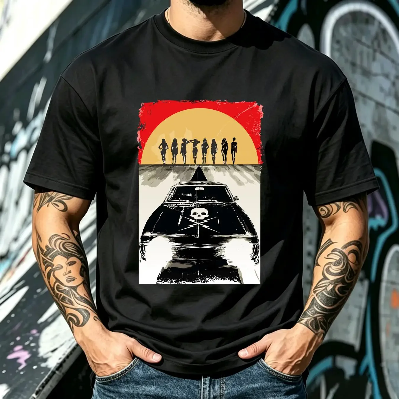 washed T Shirt SALE _Death Proof Stuntman Planet Grindhouse Exploitation Russ Meyer long or short sleeves vintage Washed
