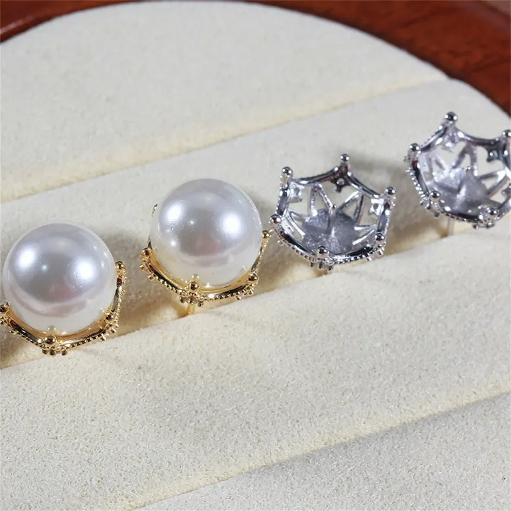 

Серьги из стерлингового серебра 925 пробы с жемчугом, принадлежности для самостоятельного изготовления ювелирных изделий, пустые стойки для сережек для аксессуаров ручной работы, без жемчуга