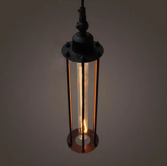 AC100-240V Retro T30 Edison bulb Pendant lamps Restaurant aisle Bar punk vertical Alcatraz chandeliers hanging lamps