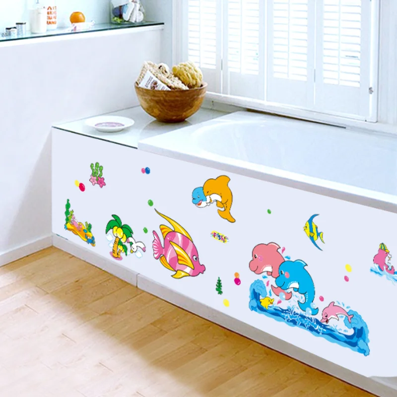 Kawaii Marine World Dolphins Stickers DIY Scrapbook Window Glass Wall Sticker Bedroom Decoration Sticker Self-adhesive Wallpaper