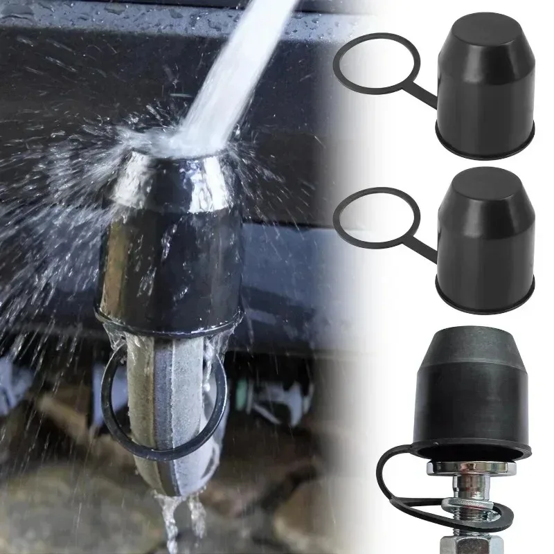 1/2pcs Universal Car Trailer Towball Protective Cover Black Cap 50mm Towing Hitch Caravan Auto Tow Bar Ball Cover Accessories view 6